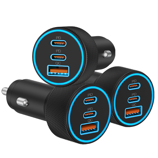 USB C Car Charger, 3 Pack 3-Port 67W Fast Charging Dual USB-C & USB-A Car Charger Accessories Cigarette Lighter Adapter for iPhone 17 16 15 14 13 12 11 Pro Max, iPad, Galaxy, Pixel, Android Phone